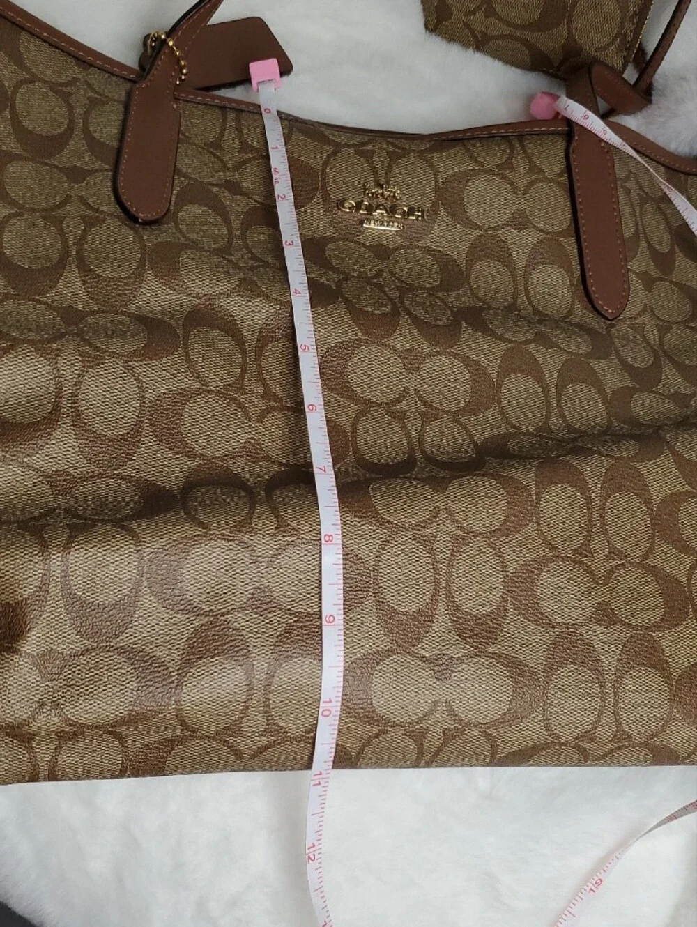 Coach Brown Signature Canvas Tote with Matching Wristlet